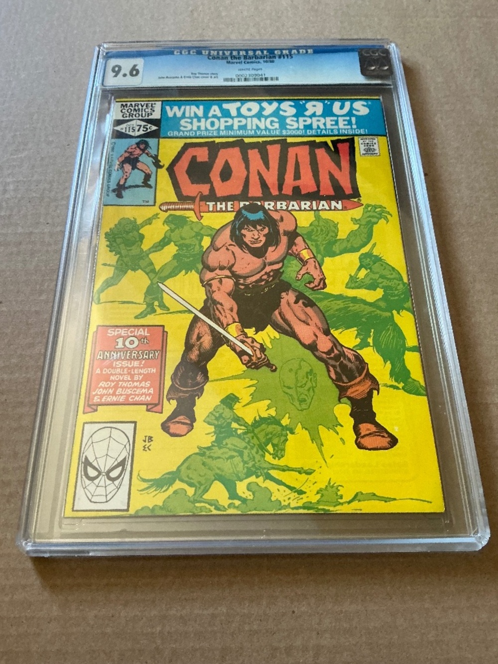 Conan Barbarian 115 CGC 9.6 White Pages 1980 10th Anniversary Marvel Comics